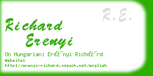 richard erenyi business card